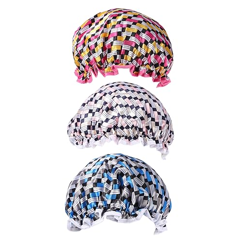 Beatifufu 3er-pack Duschhaube Aus Polyester Doppellagiger Badehut Für Damen Und Herren von Beatifufu