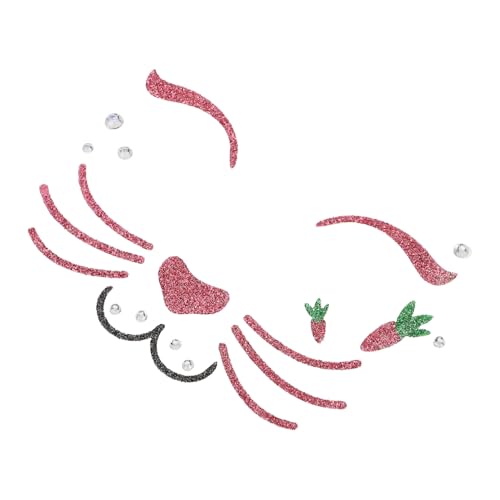 Beatifufu Easter Bunny Face Sticker Glitzer Temporär Gesicht Aufkleber für Halloween Party Cosplay Maske Hasen Kostüm Make Up Dekoration für Festliche Anlässe von Beatifufu