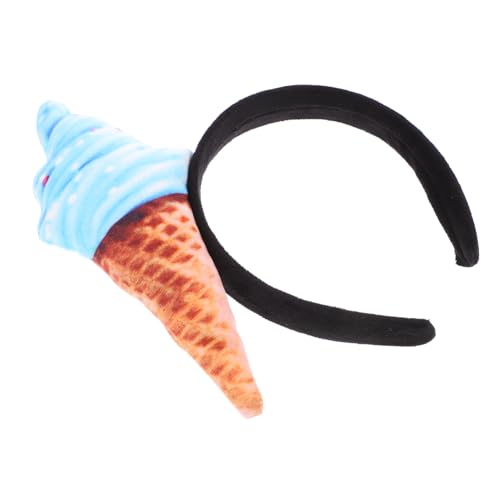 Beatifufu Eis-Stirnband Lebensmittelkopf-Bopper verrücktes Eistüten-Stirnband Haarstirnbänder für Damen Haarschmuck für Damen Mädchen Kopfbedeckung Zubehör Ausgabekarte Fräulein Stoff von Beatifufu