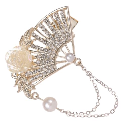 Beatifufu Eleganter Chinesischer Haarschmuck Damen Goldfarbene Fächerförmige Haarspange mit Quasten Traditionelles Haaraccessoire für Hochzeit und Festliche Frisuren Sicherer für Frauen und von Beatifufu