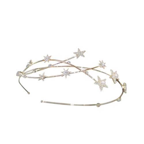 Beatifufu Elegantes Pailletten-Perlen-Stern-Stirnband - Hochzeitsstern-Haaraccessoire - Brautstern-Kopfschmuck - Stirnband Mit Sternenkrone Für Mädchen Und Frauen von Beatifufu