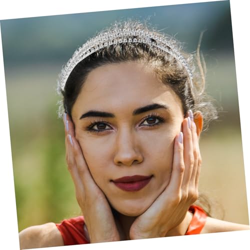 Beatifufu Elegantes Strass haarband für Frauen Handgefertigtes Dreischichtiges Wasserdiamant stirnband in Silber Luxuriöser Brautschmuck für Hochzeit Fotoshooting und Festliche Anlässe von Beatifufu