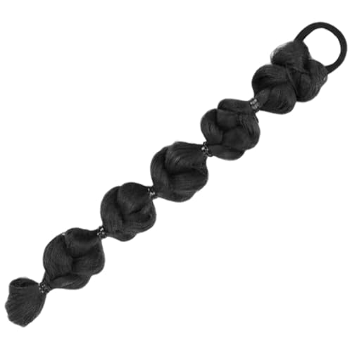 Beatifufu Geflochtener Pferdeschwanz Haarteil Synthetische Zopfverlängerung Natürliches Schwarzes Haar für Damen Schnelles Styling Alltag Party von Beatifufu