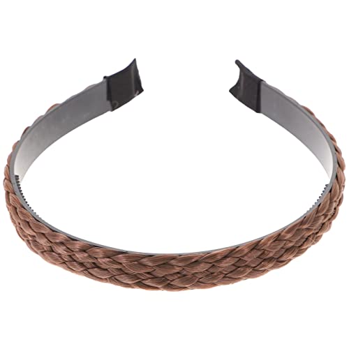 Beatifufu Geflochtenes Stirnband Damen Zopfmuster Rutsch Haarreifen mit Zähnen Breites Haarband in Hellkaffee Synthetische Robuste Fasern Bequem für Alltag Party Hochzeit Büro Geeignet von Beatifufu