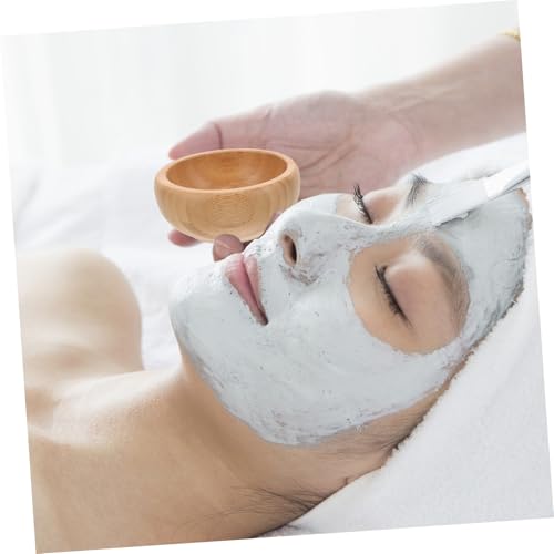 Beatifufu Gesichtsmaske Rührschüssel Set Holz mit Spatel Pinsel Löffel Leicht Tragbar für DIY Hautpflege Salon Zubehör von Beatifufu