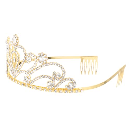 Beatifufu Goldene Tiara mit Herz und Design Brautschmuck für Hochzeit Party und Fotoshooting Feiner Haarschmuck für Damen Passend für Lange und Kurze Haare von Beatifufu