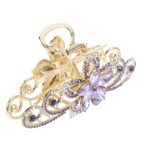 Beatifufu Große Haarkralle mit Strahlendem Kristallblumen design Robuster Legierung für Festen Halt Rutschfeste Haarklammer für Frauen und Mädchen als Eleganter Haarschmuck bei Hochzeit und von Beatifufu