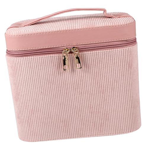 Beatifufu Große Kapazität Handheld Make up Tasche Damen Kosmetikkoffer mit Spiegel Leicht und Strapazierfähig Reise Aufbewahrungstasche in Rosa von Beatifufu
