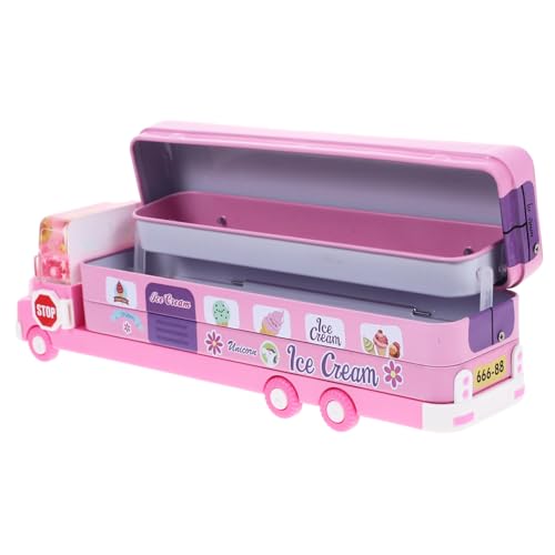 Beatifufu Große Metall Stiftebox mit Hoher Kapazität Leichter Tragbarer Federmäppchen für Schüler und Büro Vielseitige Aufbewahrungsbox für Stifte Lineal und Kosmetik Rosa Design von Beatifufu