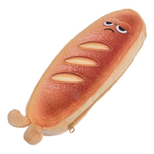 Beatifufu Großes Federmäppchen Brotscheiben-Design mit Reißverschluss Süße Cartoon Stifttasche für Schule und Büro Geräumiges Mäppchen für Teenager und Erwachsene Braunes Schreibwarenetui von Beatifufu