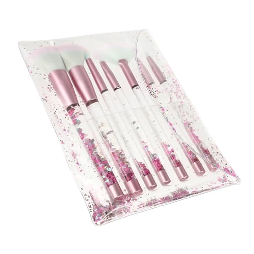 Beatifufu Haar Make up Pinselset 7 Stück Tragbare Kosmetikpinsel Mit Transparentem Kristallgriff Für Lidschatten Grundierung Und Concealer Für Damen Und Mädchen Inklusive Make up Schwamm von Beatifufu