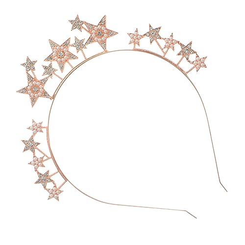 Beatifufu Haarschmuck für Damen Verzierte Stirnbänder für Damen festival haarreif Festliches Stirnband Bling Haarschmuck gepolstertes Stirnband Mit Kopfbedeckung Liner Roségold von Beatifufu