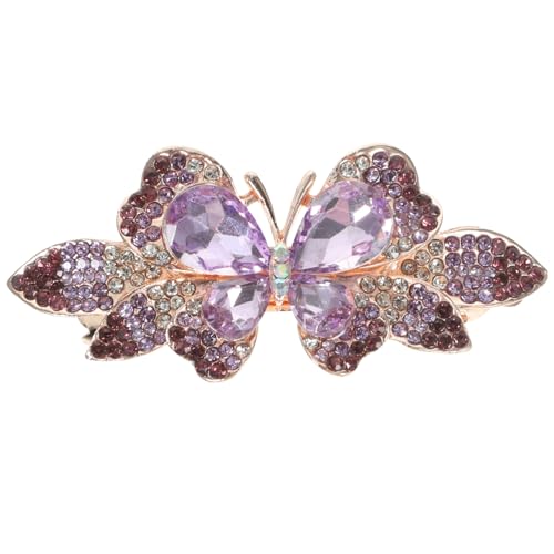 Beatifufu Schmetterling Haarspange Mit Strass Für Damen Federhaarspange Aus Metall Mit Kristallsteinen Haarschmuck Für Hochzeit Und Party Haar-accessoire Für Langes Und Kurzes Haar von Beatifufu