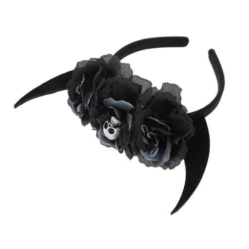 Beatifufu Halloween Skull Stirnband mit Teufelshörnern und Totenkopf Leichtes und Komfortables Haarreif für Cosplay Party und Originelles von Beatifufu