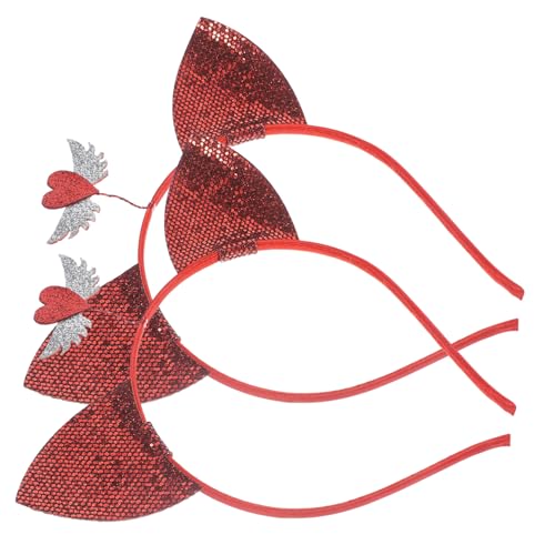 Beatifufu Herz-stirnband Mit Ohren Valentinstag-kopfbedeckung Party-accessoire Für Erwachsene 2er-set von Beatifufu