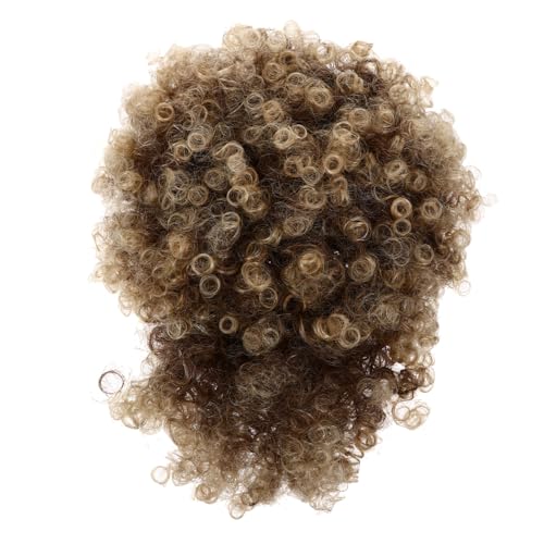 Beatifufu Hochvolumiger Lockiger Pferdeschwanz Haarteil mit Fransen Synthetische Perücke für Frauen Natürlich Wirkender Dutt für Cosplay Party und Alltagsgebrauch Passend von Beatifufu