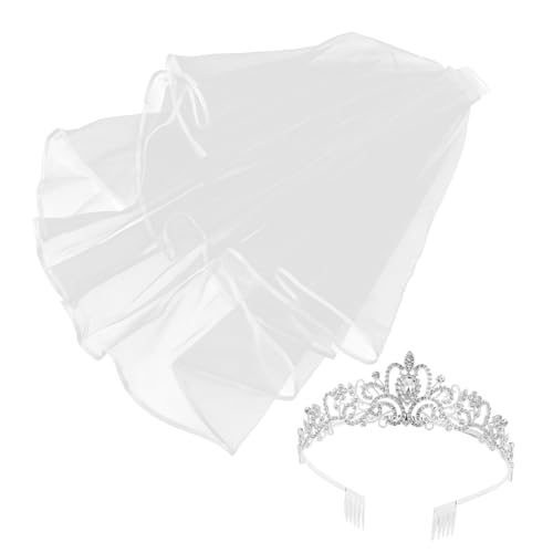 Beatifufu Hochwertiges Braut Silberner Strass tiara und Elegantem Schleier Komfortabler Sitz Funkelnder Haarschmuck für Hochzeit Party und Festliche Anlässe von Beatifufu