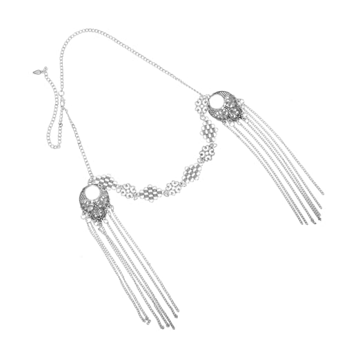 Beatifufu Boho Stirn Quaste Kette Antik Stil Metall Kopfschmuck Für Frauen Vintage Hochzeits Accessoire Halskette Metallfarben Fransen Schmuck von Beatifufu
