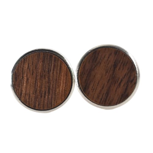 Beatifufu Holz Manschettenknöpfe Rund aus Schwarzem Walnuss Ahornholz Langlebige Hemdknöpfe Poliert Klassische Verstellbare Ärmelknöpfe für Herren und Damen Elegante Kleidung Accessoires von Beatifufu