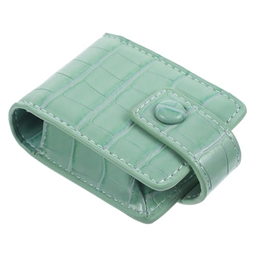 Beatifufu Kleine Lippenstift Tasche mit Spiegel Grün Krokodilprägung Fächer Kompakt Reisetauglich Praktische Kosmetiktasche für Damen und Unterwegs von Beatifufu