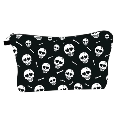 Beatifufu 1stück Skull Muster Kosmetiktasche wasserdichte Reise Make-up Tasche Für Toilettenartikel Und Kosmetik Tragbare Aufbewahrung Für Damen Und Herren von Beatifufu