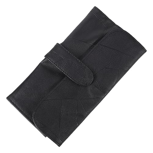 Beatifufu Kosmetikpinsel Organizer Tasche Fächer Reise Make Up Pinsel Halter Tragbare PU Leder Kosmetiktasche Schwarz Kompakt für Unterwegs und Zuhause von Beatifufu