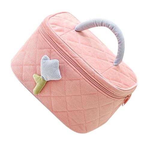 Beatifufu Kosmetiktasche aus Hochwertigem Cord mit Großem Stauraum Tragbare Niedliche Makeup Bag für Teenager Mädchen Multifunktionaler Kulturbeutel für Makeup Schmuck und Alltag von Beatifufu