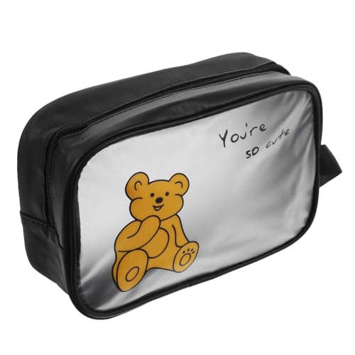 Beatifufu Kosmetiktasche für Reisen Wasserdichter Transparenter Make Up Organizer mit Großem Stauraum Multifunktionale Tasche für Toilettenartikel Strand und Mehr Klein Schwarz von Beatifufu