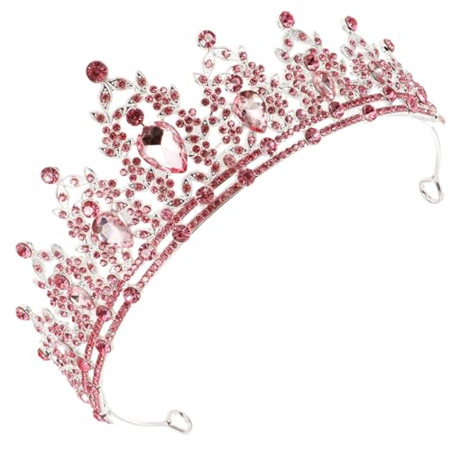 Beatifufu Krone Haarschmuck haaraccessoires hair jewellery brautgeschenk Hochzeitsdiadem stutzenhalter Tiara Brautkronen für die Hochzeit Brautkrone für die Hochzeit Legierung Rosa von Beatifufu