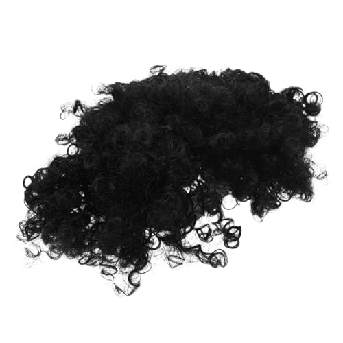 Beatifufu Kurze Afro Lockenperücke Damen Synthetische Mohawk Frisur mit Fransen Natürliche Optik Verstellbar und Sicherer Sitz Flauschiges Haarteil für Cosplay Partys und Alltag Schwarz von Beatifufu