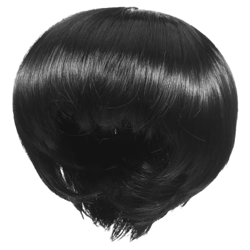 Beatifufu Kurze Bob Perücke Damen mit Natürlichem Stirnfransen Atmungsaktive Synthetische Kurzhaarperücke Vielseitig für Alltag Cosplay und Party Bequeme Größe Schwarzes von Beatifufu