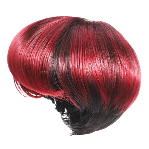 Beatifufu Kurze Bob-Perücke für Damen mit Natürlichem Ponyersatz Synthetische Realistische Cosplay-Perücke Weiche Textur Einfaches Anziehen Modischer Kurzhaarschnitt für Alltag und Party von Beatifufu