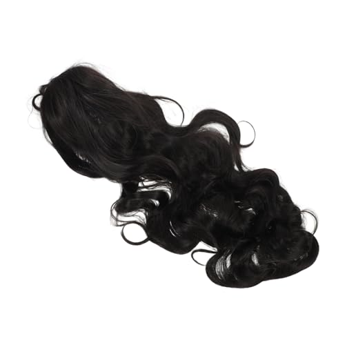 Beatifufu Langhaarige Gewellte Perücke Schwarz für Frauen Hitzebeständig Natürlicher Mittelscheitel Vielseitig für Cosplay Halloween Party Bequem Passend für Damen von Beatifufu