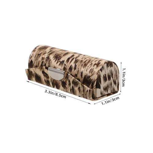 Beatifufu Leopard Print Lippenstiftetui mit Spiegel Besticktes Kompaktes Lippenstifthalter Reiseetui für Damen Tragbarer Schminkorganizer Schützende Lippenstiftaufbewahrung für Handtasche von Beatifufu