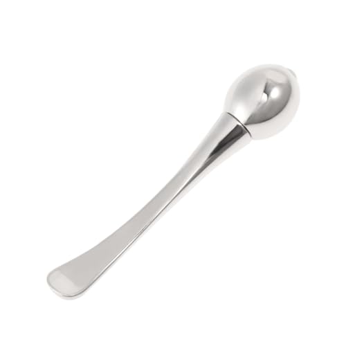 Beatifufu Metall Augencreme Massagegerät aus Zinklegierung Glatter Massage Stick mit Löffel Ende zur Augenpflege Fördert Durchblutung Augenringe Tragbar für Gesichtshautpflege Unterwegs von Beatifufu