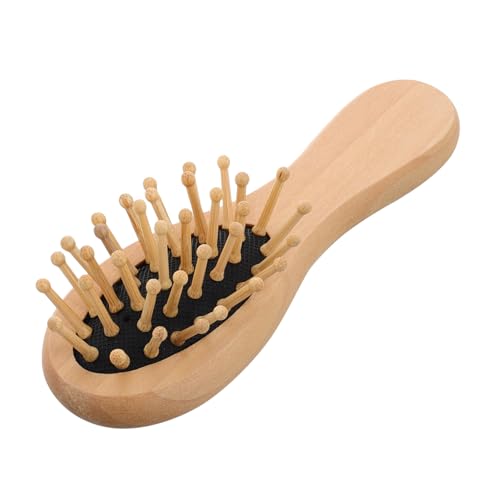 Beatifufu Mini Massage Kamm aus Holz Tragbare Haarkämm mit Kissen für Nasses und Trockenes Haar für Lange Dicke Dünne und Lockige Haare von Beatifufu