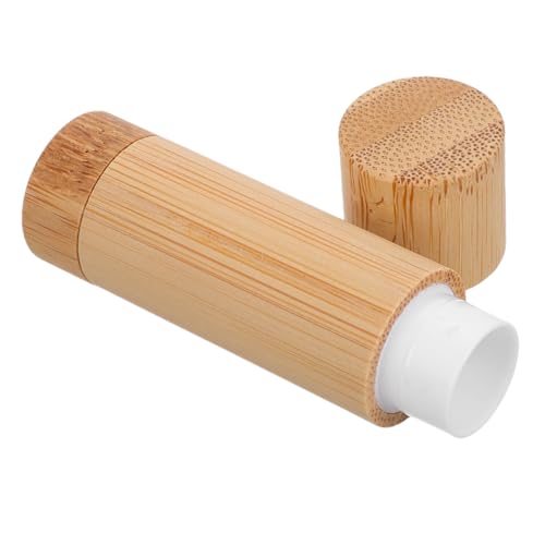 Beatifufu Nachfüllbare Bambus Lippenstifttube für DIY Kosmetik Natürlicher Holz Lippenbalsam Behälter Umweltfreundlicher Lippenstifthalter für Frauen Kompakt und Reisefreundlich von Beatifufu