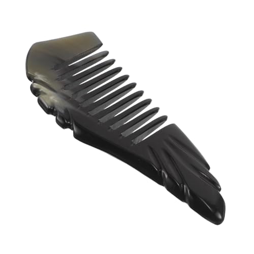 Beatifufu Natürlicher Ox Horn Kamm mit Breiten Zähnen für Lockiges und Dickes Haar Antistatisch Ergonomisch Vielseitiger Haarkamm für Sanftes Entwirren und Kopfhautmassage bei Frauen von Beatifufu