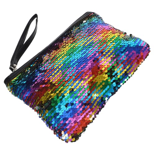 Beatifufu Pailletten Kosmetiktasche mit Reißverschluss Verändere die Farbe Handtasche Tragbarer Make Up Organizer für Damen für Reisen und Täglichen Gebrauch von Beatifufu