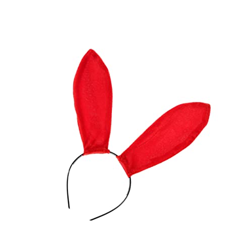 Beatifufu Rot Hasenohr Haarreif Party Kopfbedeckung Damen Haarschmuck Kopfschmuck Haarband Für Cosplay Performance Party Accessoires von Beatifufu