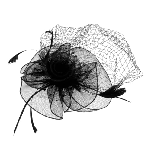 Beatifufu Headdress Mit Netz Und Federn Schwarzer Party-hut Für Kreative Aufführungen Fotorequisiten Und Cosplay-events Leicht Und Rutschfest von Beatifufu