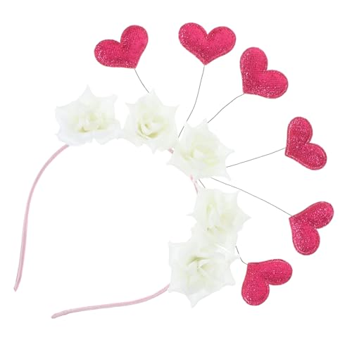 Beatifufu Valentine Headband Mit Herzform Und Kunstblumen Eleganter Kopfschmuck Für Erwachsene Für Valentinstag Hochzeiten Und Partys Romantisches Accessoire Für Besondere Anlässe von Beatifufu