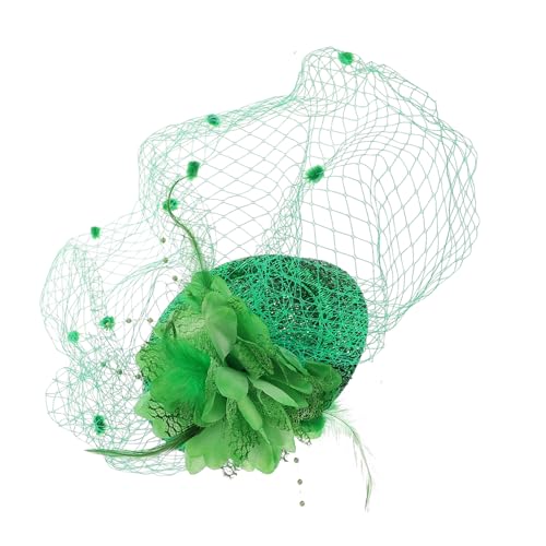 Beatifufu Patricks Day Haarschmuck Vintage Mini Hut mit Grünem Schleier Leichter Eleganter Haarclip für Damen und Mädchen Festliche Irische Party und Kostüm Accessoire von Beatifufu