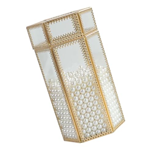 Beatifufu Pinselbehälter Aus Glas Pinseleimer Mit Perlen Für Make-up Pinsel-organizer Kosmetikpinselbox Mit Deckel Pinsel-aufbewahrungsbehälter Leicht Kompakt Für Lippenstift Lipgloss von Beatifufu