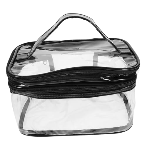 Beatifufu Klarer Tragbarer Make-up Organizer Doppelter Kosmetik Aufbewahrungstasche Mit Großem Fassungsvermögen Transparentem Design Für Reisen Und Persönliche Pflegeprodukte von Beatifufu