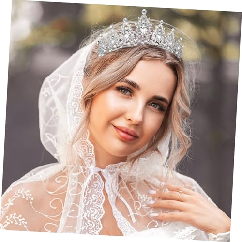 Beatifufu Rhinestone Tiara Damen Krone Leichtes Haarzubehör Prinzessin Kopfschmuck für Geburtstag Hochzeit und Festlichkeiten von Beatifufu