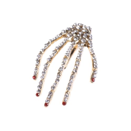 Beatifufu Roter Skeleton Haarclip Frauen und Mädchen Punk Design Stilvolle Skelett Hand Haarklammer Modisches Haaraccessoire Auffälliger Kopfschmuck für Alltag und Party von Beatifufu