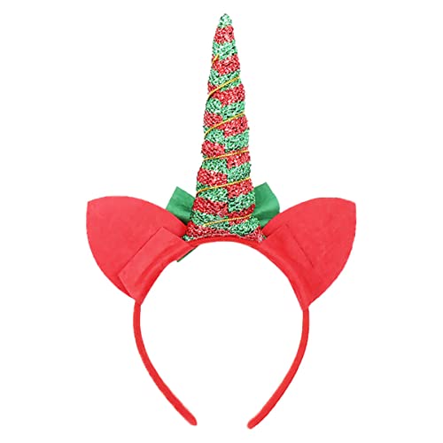 Beatifufu Schleife Stirnband Mädchen Stirnband Haarbänder für Mädchen Glitzer Einhorn Stirnbänder Weihnachtskopfbedeckung einhorn stirnband Krawatte Haarnadel Kind Stoff rot von Beatifufu