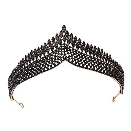 Beatifufu Schwarze Vintage Krone Haarschmuck mit Strasssteinen Alloy Diadem für Braut und Damen Langlebiges Hochzeits Accessoire Geeignet für Brautjungfern und Festliche Anlässe von Beatifufu
