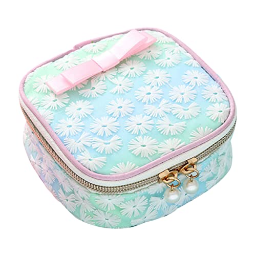 Beatifufu Mesh-gestickte Aufbewahrungstasche Für Damen Kleine Kosmetiktasche Mit Reißverschluss Für Hygieneartikel Und Reisebedarf Gradient von Beatifufu